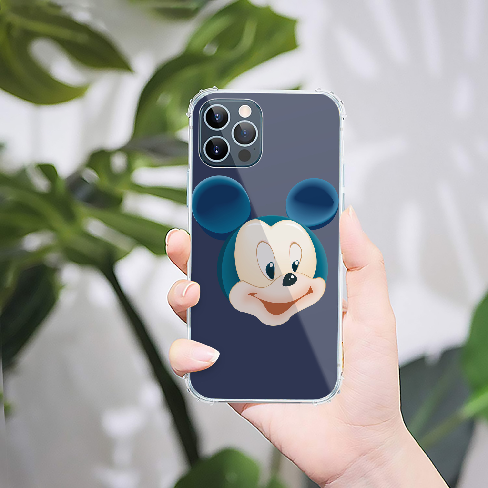 （画像用） ミッキーマウス Mickey Mouse 【iPhone 12シリーズ対応】透明スマホケース（クリアソフトケース）